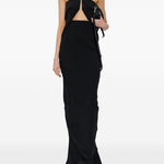 Abito lungo senza spalline con cut-out in nero Rick owens - donna 