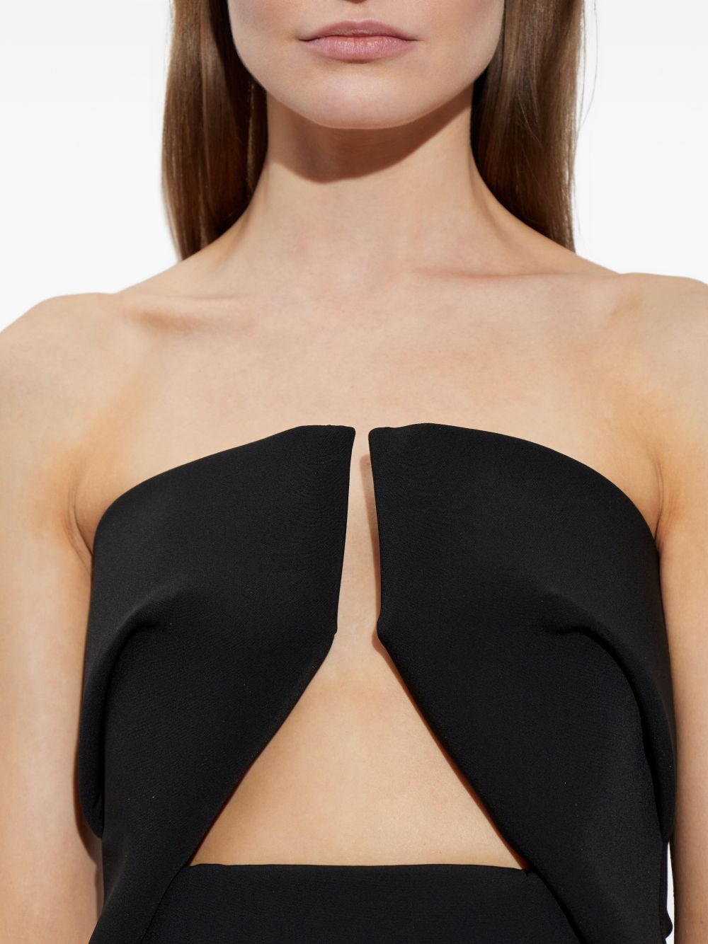 Abito lungo senza spalline con cut-out in nero Rick owens - donna 