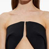 Abito lungo senza spalline con cut-out in nero Rick owens - donna 