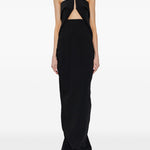 Abito lungo senza spalline con cut-out in nero Rick owens - donna 