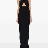 Abito lungo senza spalline con cut-out in nero Rick owens - donna 