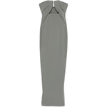 Abito maxi con cut-out in grigio Rick owens - donna 