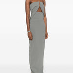 Abito maxi con cut-out in grigio Rick owens - donna 