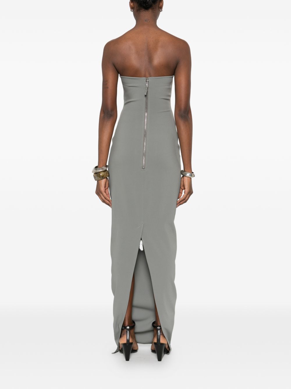 Abito maxi con cut-out in grigio Rick owens - donna 