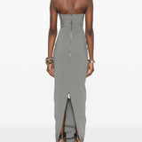 Abito maxi con cut-out in grigio Rick owens - donna 