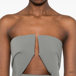 Abito maxi con cut-out in grigio Rick owens - donna 