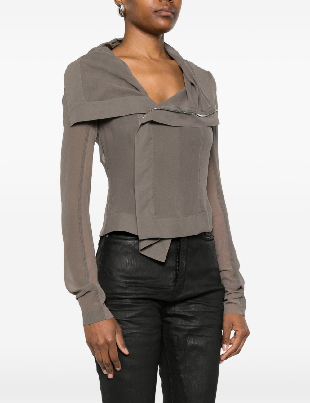 Giacca biker classica in talpa Rick Owens - donna 