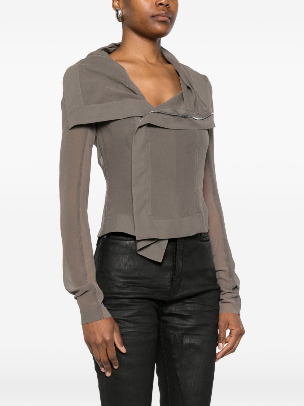 Giacca biker classica in talpa Rick Owens - donna 