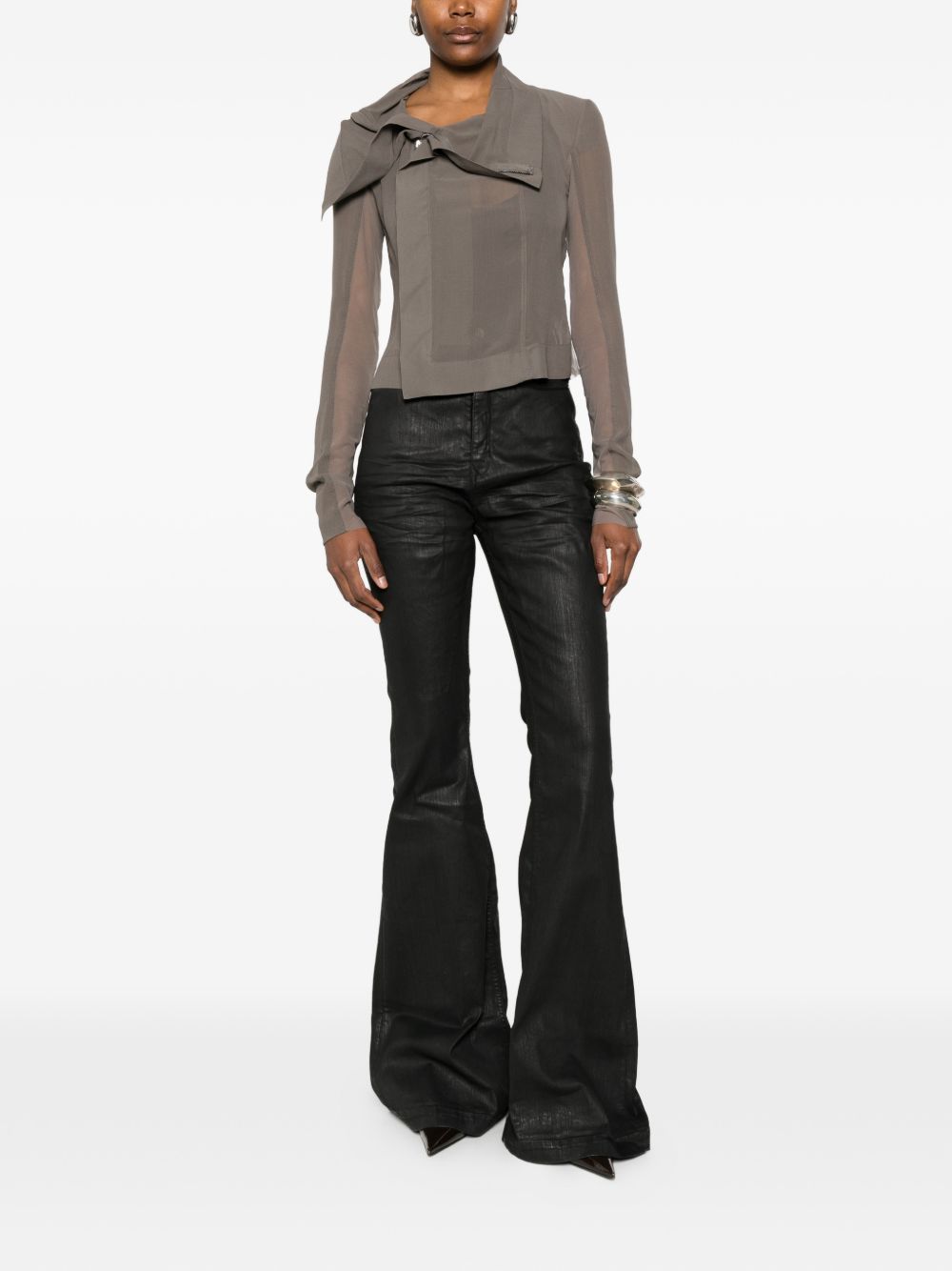 Giacca biker classica in talpa Rick Owens - donna 