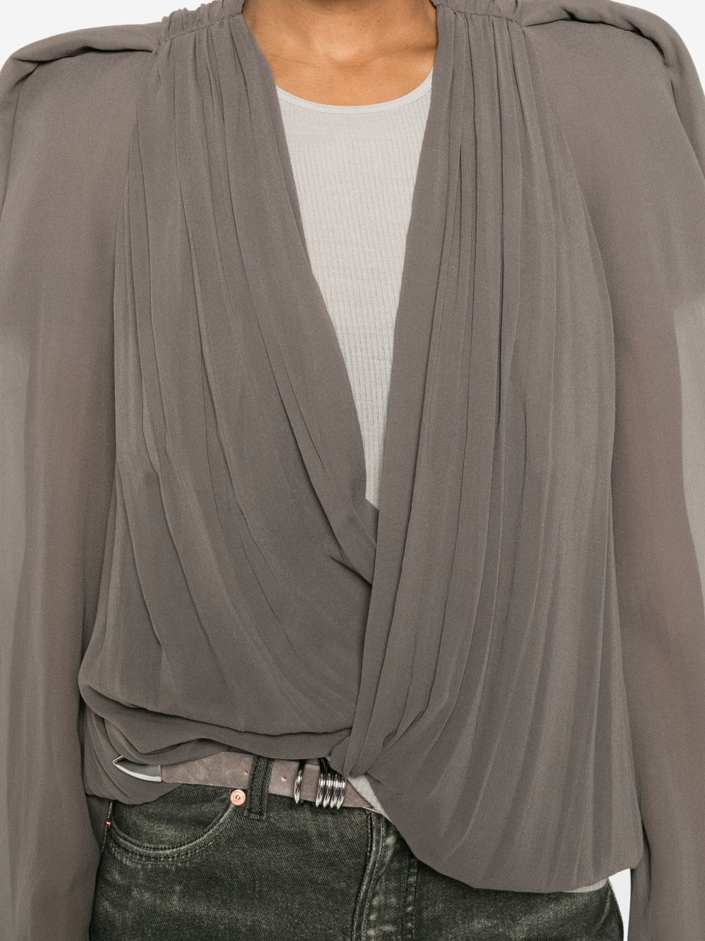 Blusa Maria con scollo a V in talpa Rick Owens - donna 
