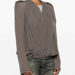 Giacca Maria con scollo a V in talpa Rick Owens - donna 