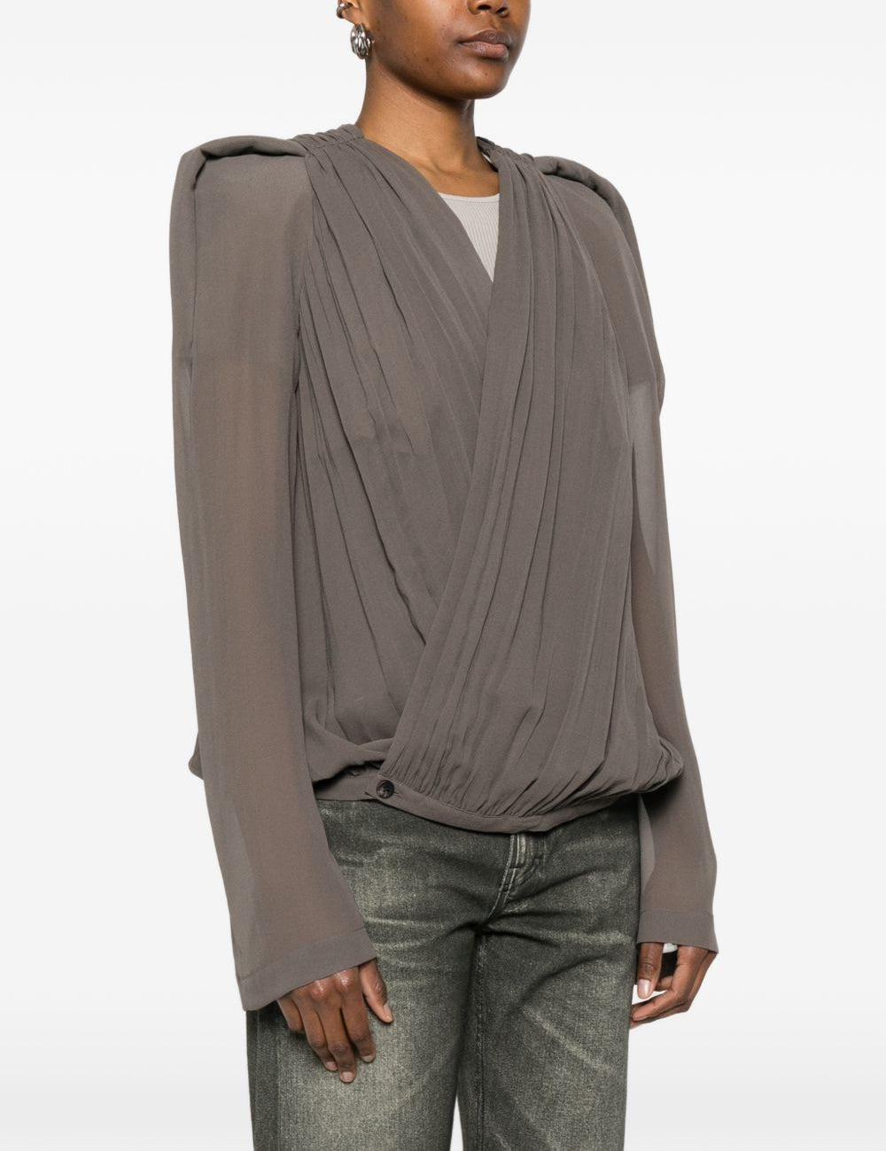 Blusa Maria con scollo a V in talpa Rick Owens - donna 