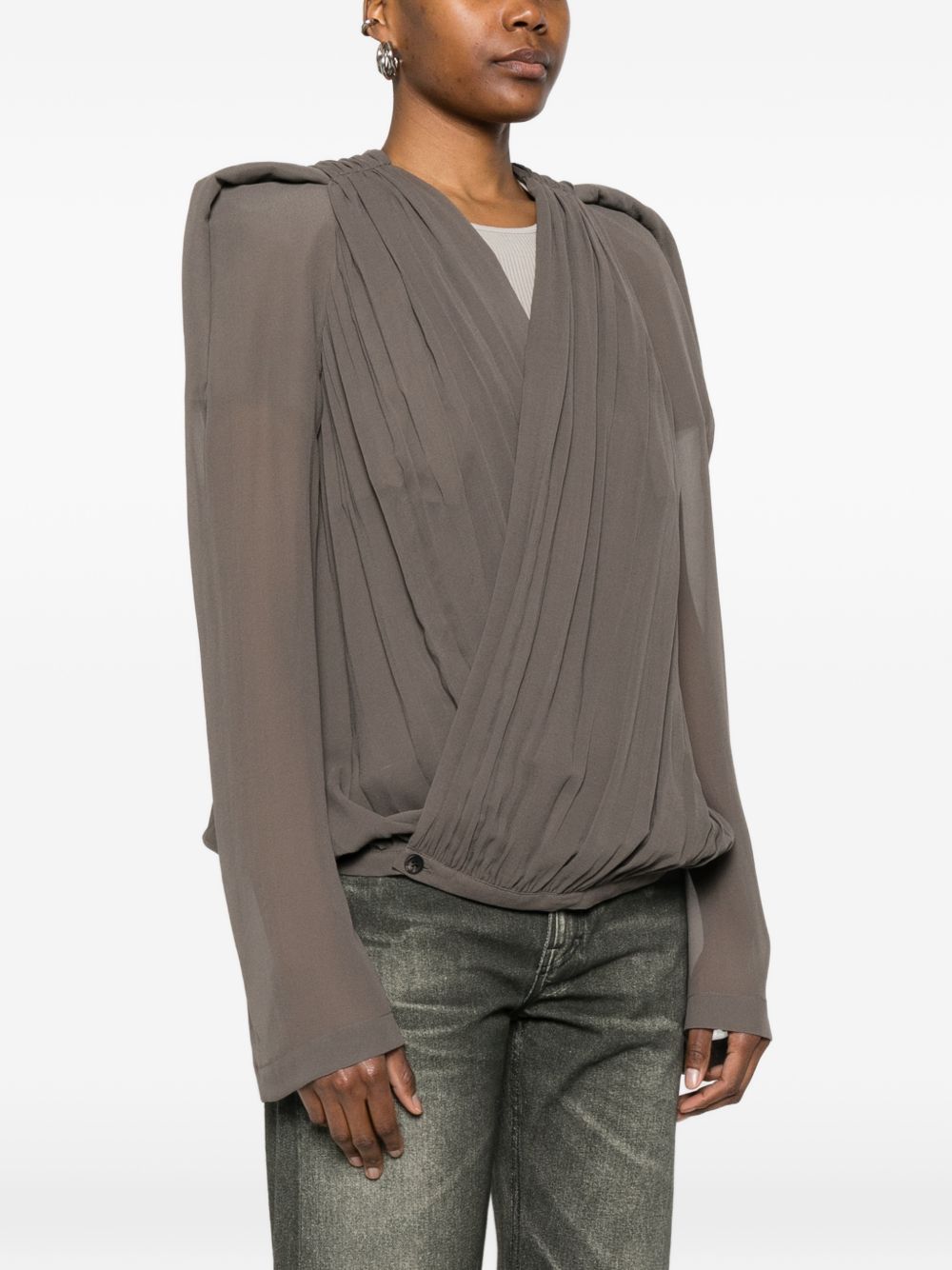 Blusa Maria con scollo a V in talpa Rick Owens - donna 