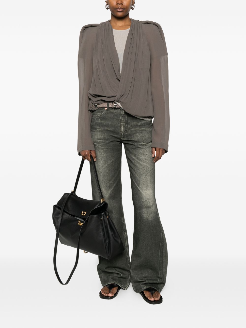 Blusa Maria con scollo a V in talpa Rick Owens - donna 