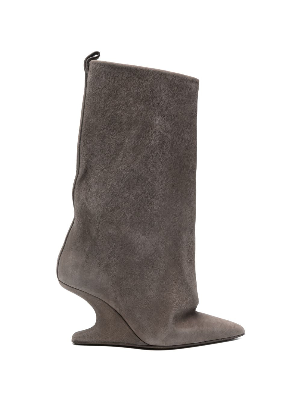 Stivali in pelle a punta in grigio Rick owens - donna 