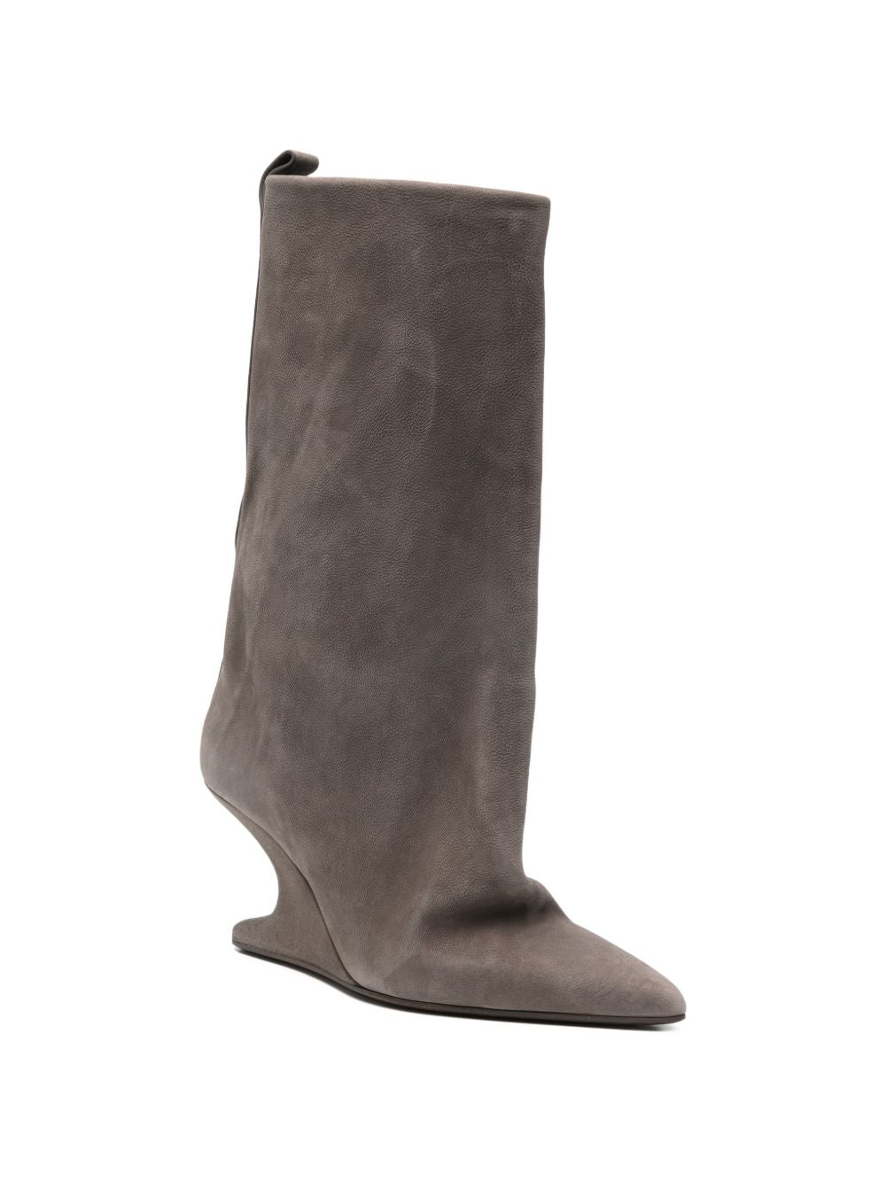 Stivali in pelle a punta in grigio Rick owens - donna 