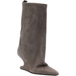Stivali in pelle a punta in grigio Rick owens - donna 