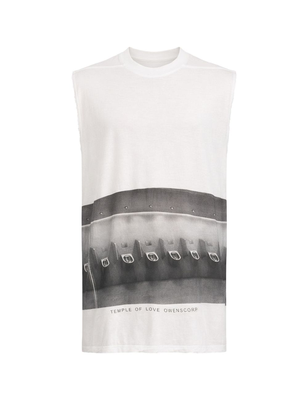 Canotta stampata jumbo in bianco Rick owens - uomo 
