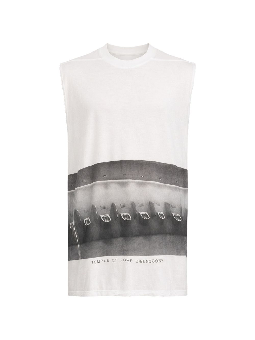 Canotta stampata jumbo in bianco Rick owens - uomo 