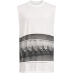 Canotta stampata jumbo in bianco Rick owens - uomo 