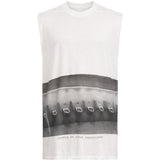 Canotta stampata jumbo in bianco Rick owens - uomo 