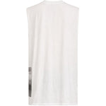 Canotta stampata jumbo in bianco Rick owens - uomo 