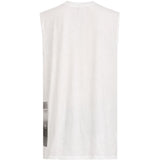 Canotta stampata jumbo in bianco Rick owens - uomo 