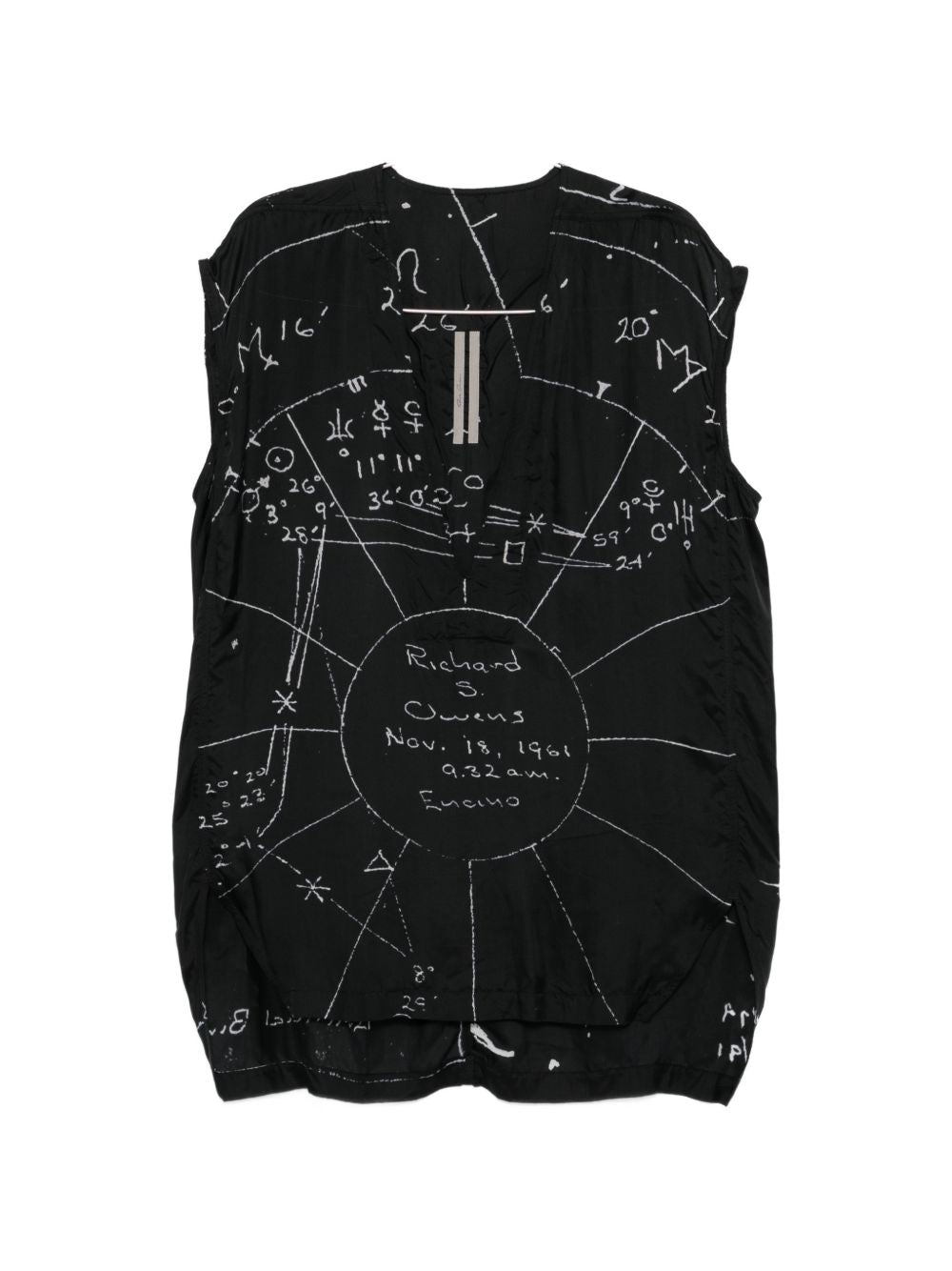 Top con stampa grafica in nero Rick owens - uomo 