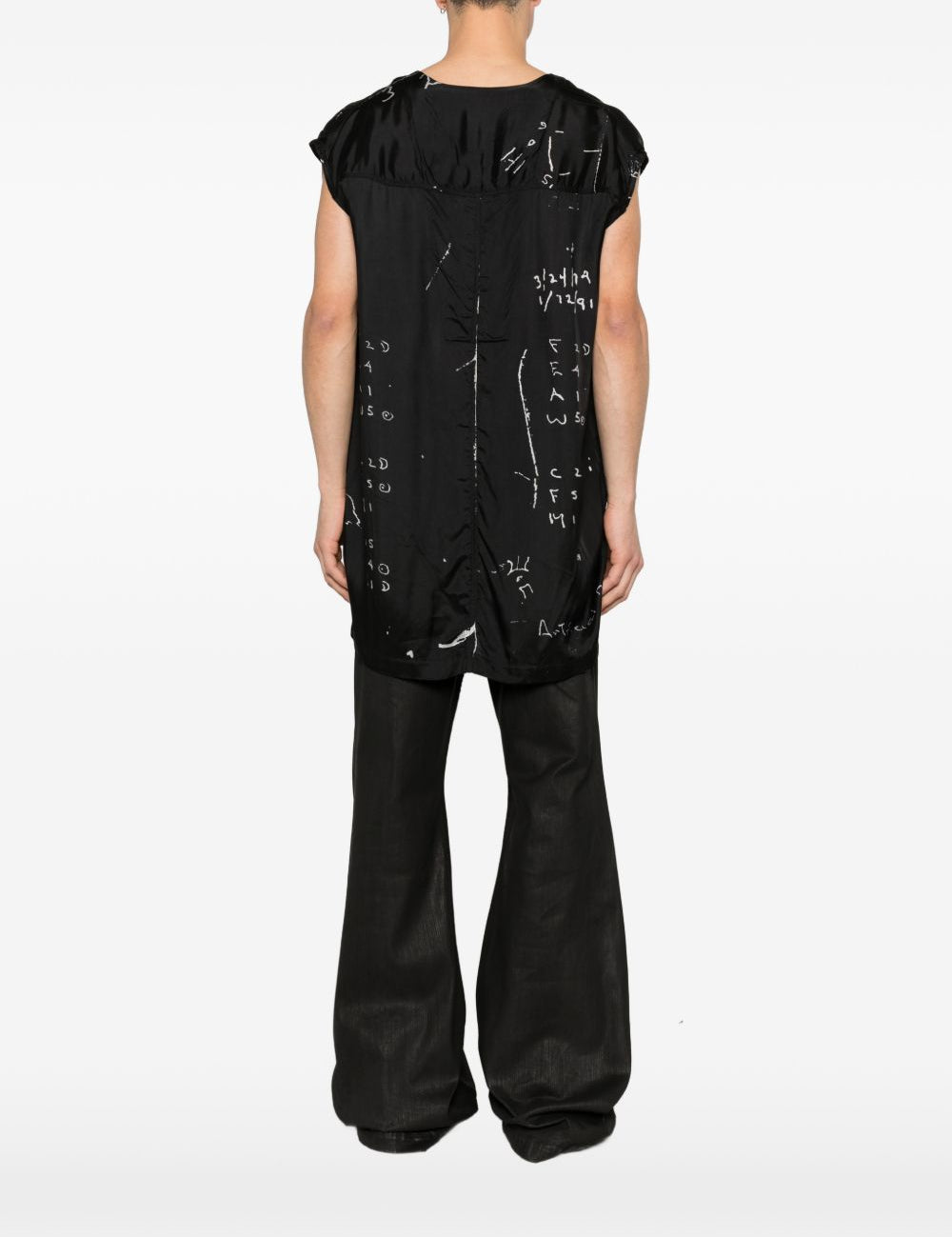 Top con stampa grafica in nero Rick owens - uomo 