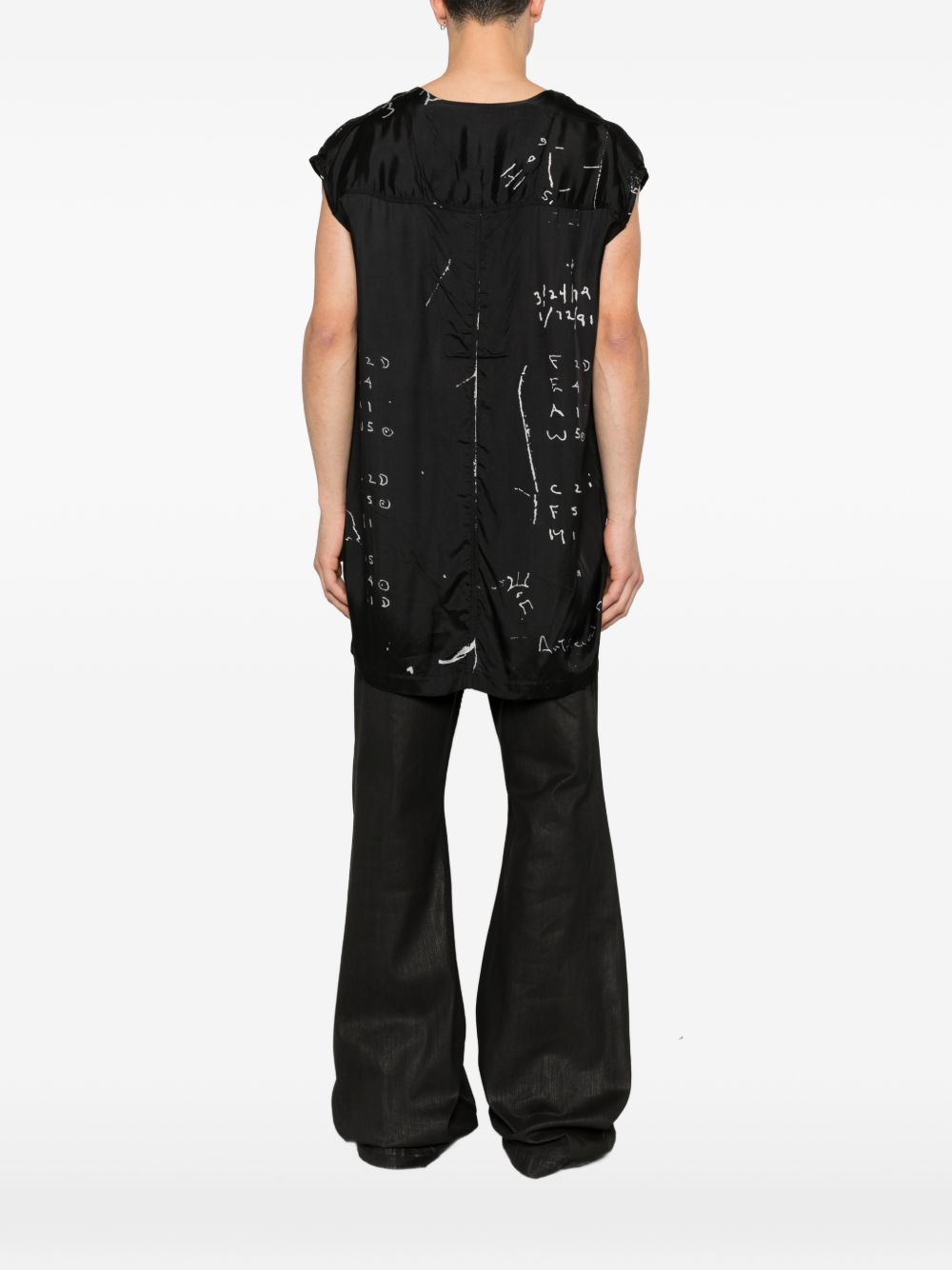 Top con stampa grafica in nero Rick owens - uomo 