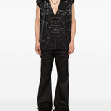 Top con stampa grafica in nero Rick owens - uomo 