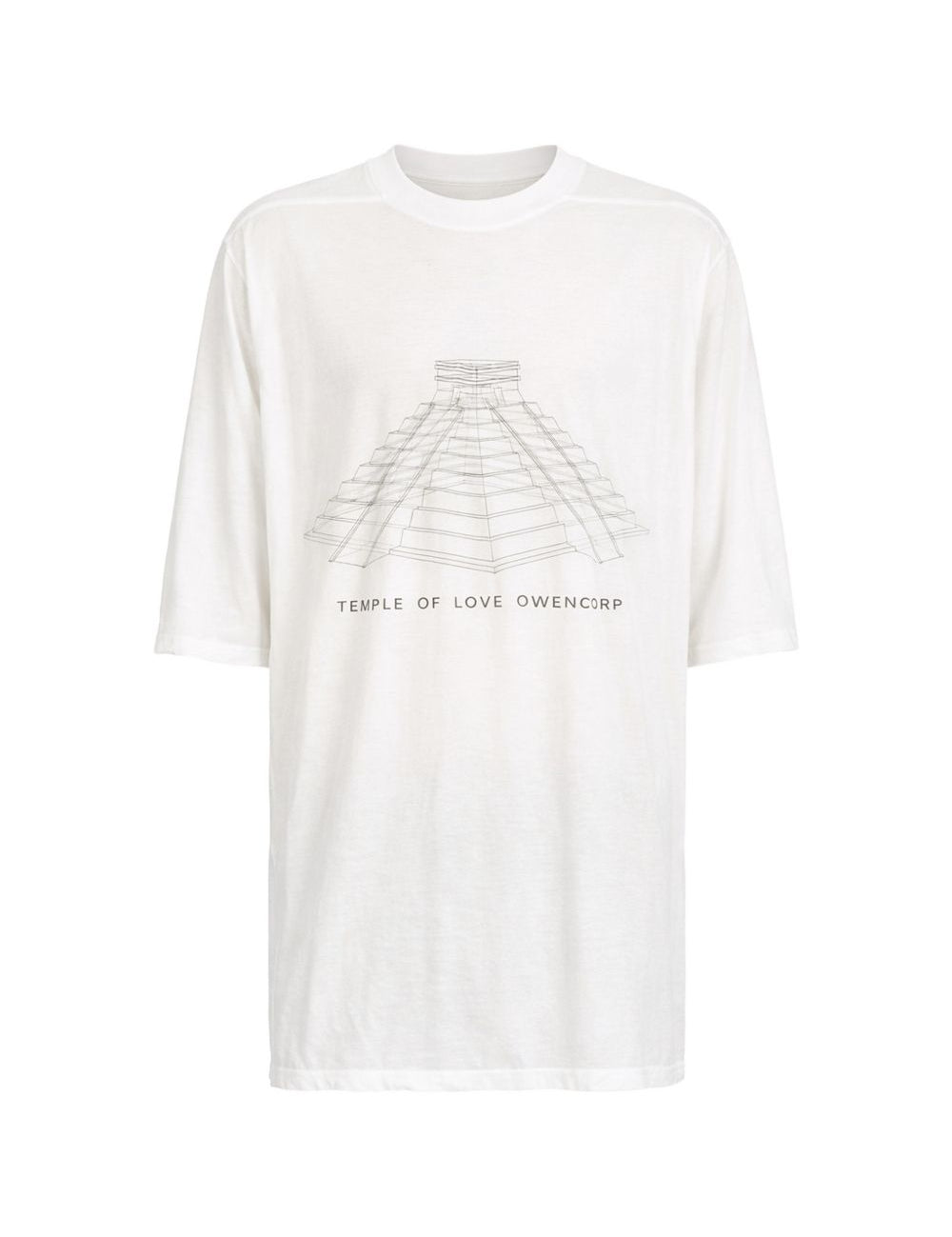 T-shirt a manica corta in bianco Rick owens - uomo 