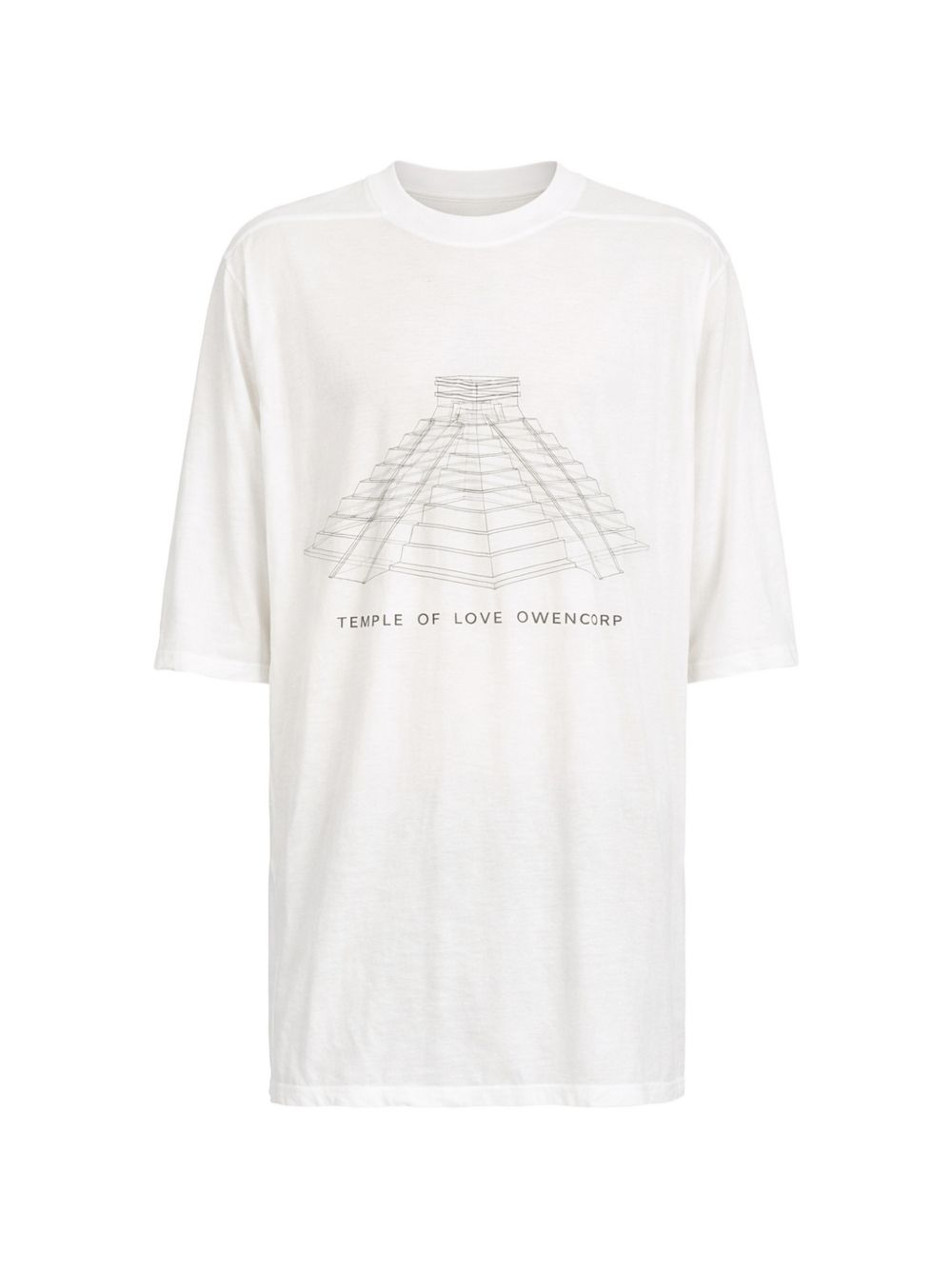 T-shirt a manica corta in bianco Rick owens - uomo 