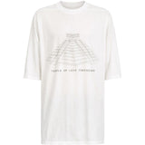 T-shirt a manica corta in bianco Rick owens - uomo 