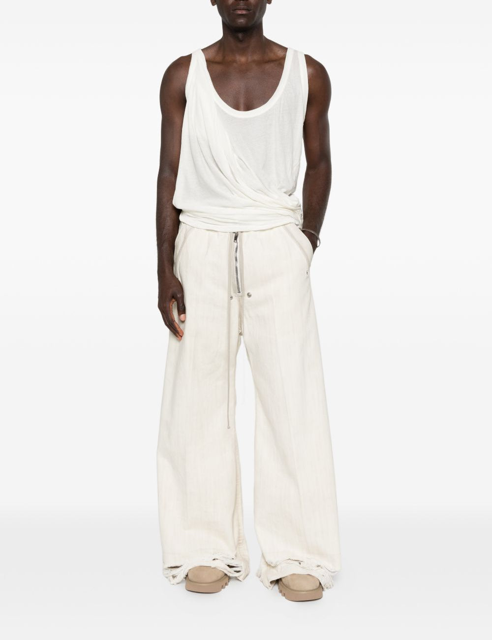 Pantaloni Bela con coulisse in avorio Rick owens - uomo 
