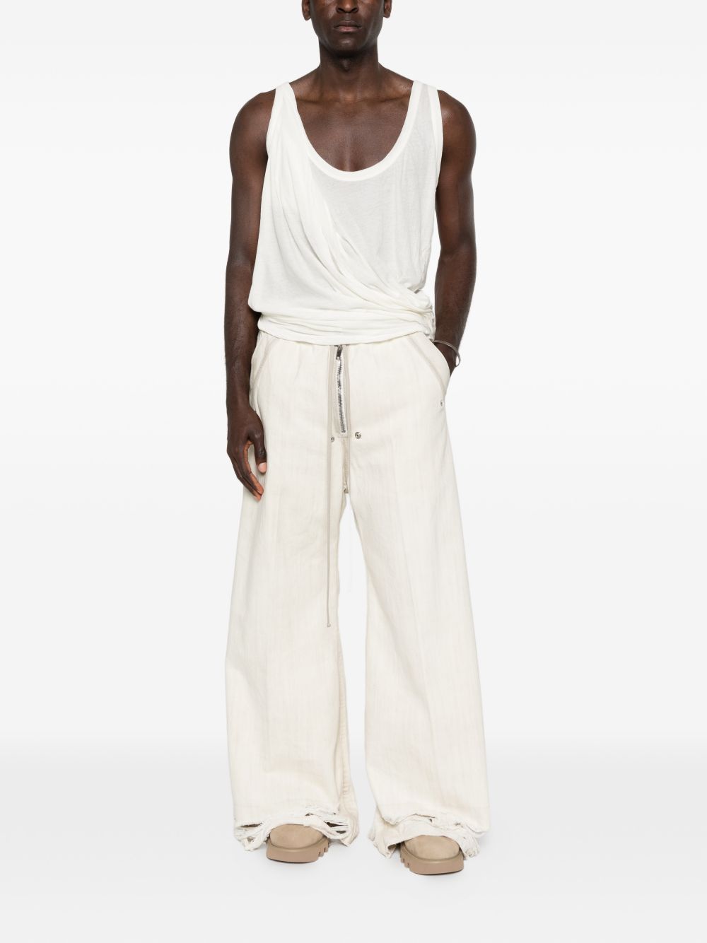 Pantaloni Bela con coulisse in avorio Rick owens - uomo 
