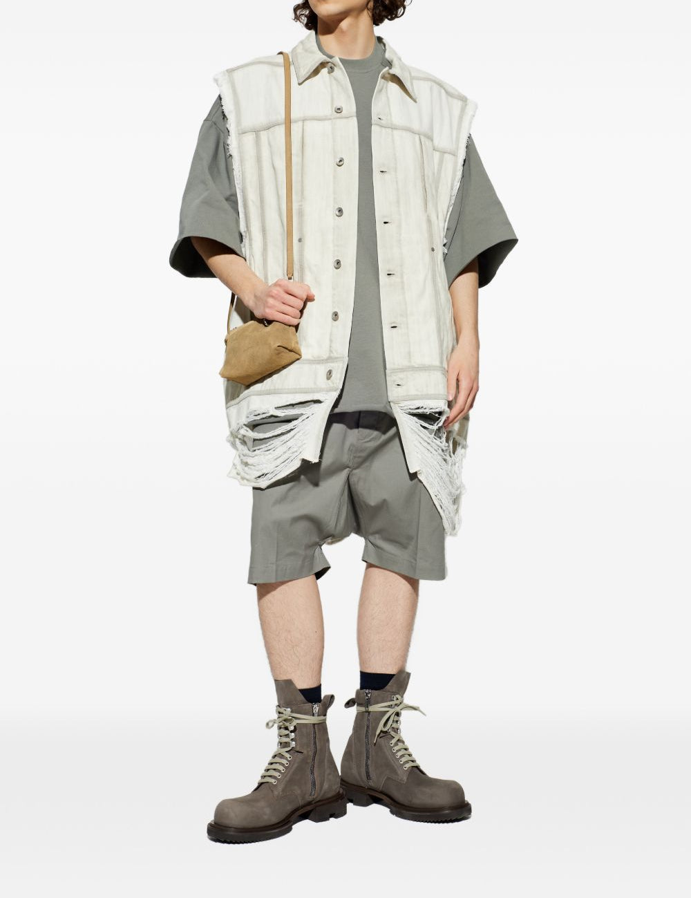 Gilet strappato in grigio Rick owens - uomo 