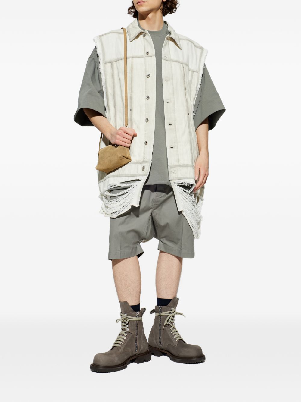 Gilet strappato in grigio Rick owens - uomo 