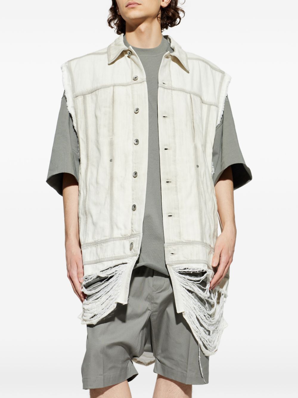 Gilet strappato in grigio Rick owens - uomo 