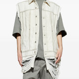 Gilet strappato in grigio Rick owens - uomo 