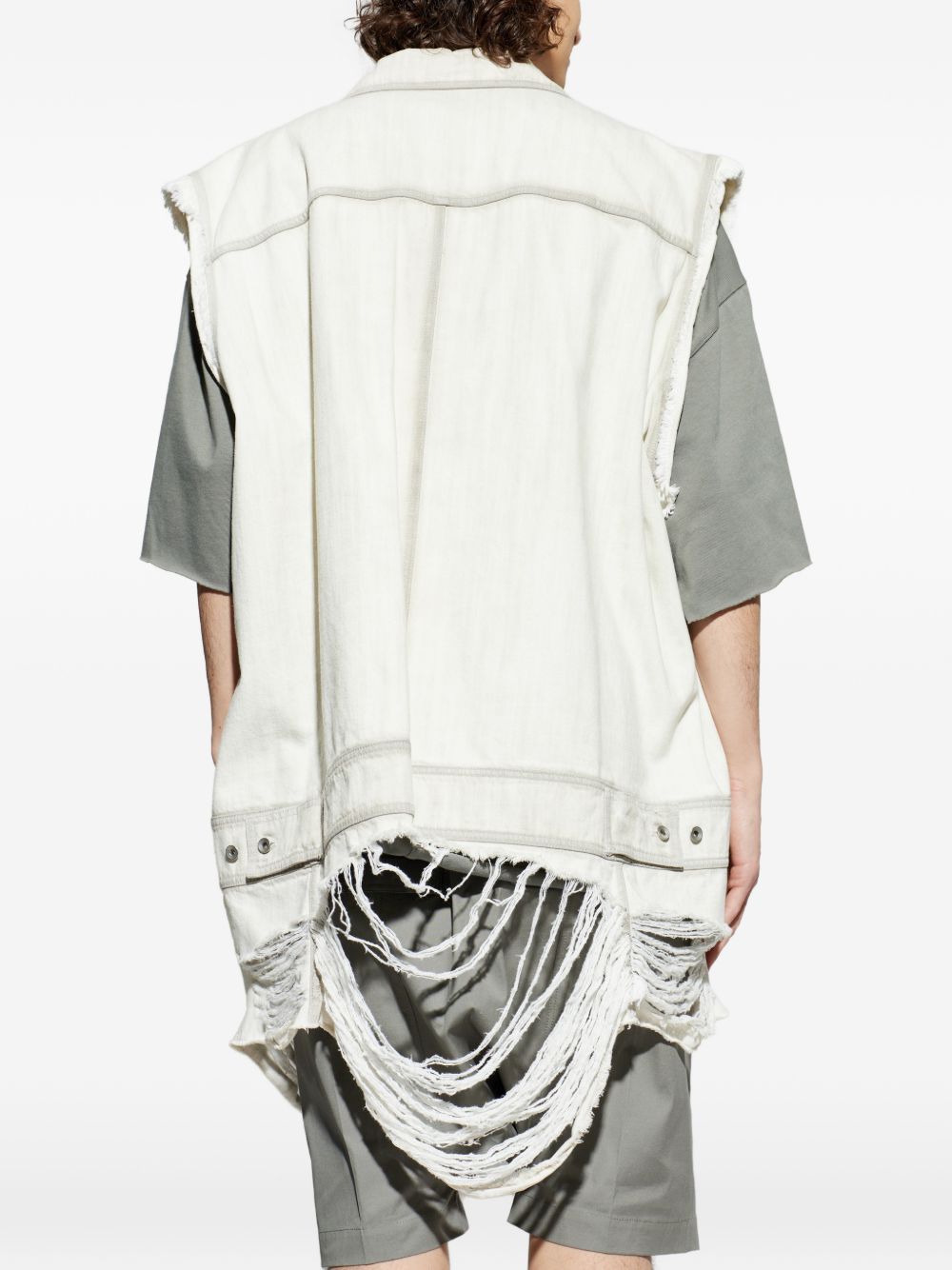 Gilet strappato in grigio Rick owens - uomo 