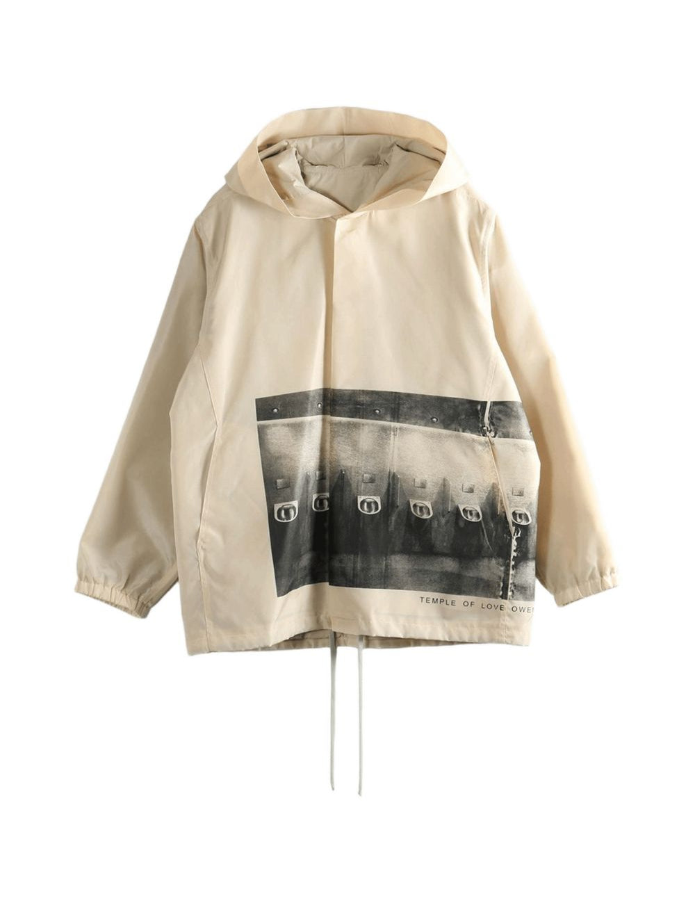 Giacca con cappuccio per tour del tempio in beige Rick owens - uomo 