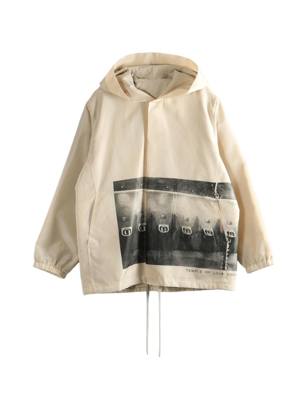 Giacca con cappuccio per tour del tempio in beige Rick owens - uomo 