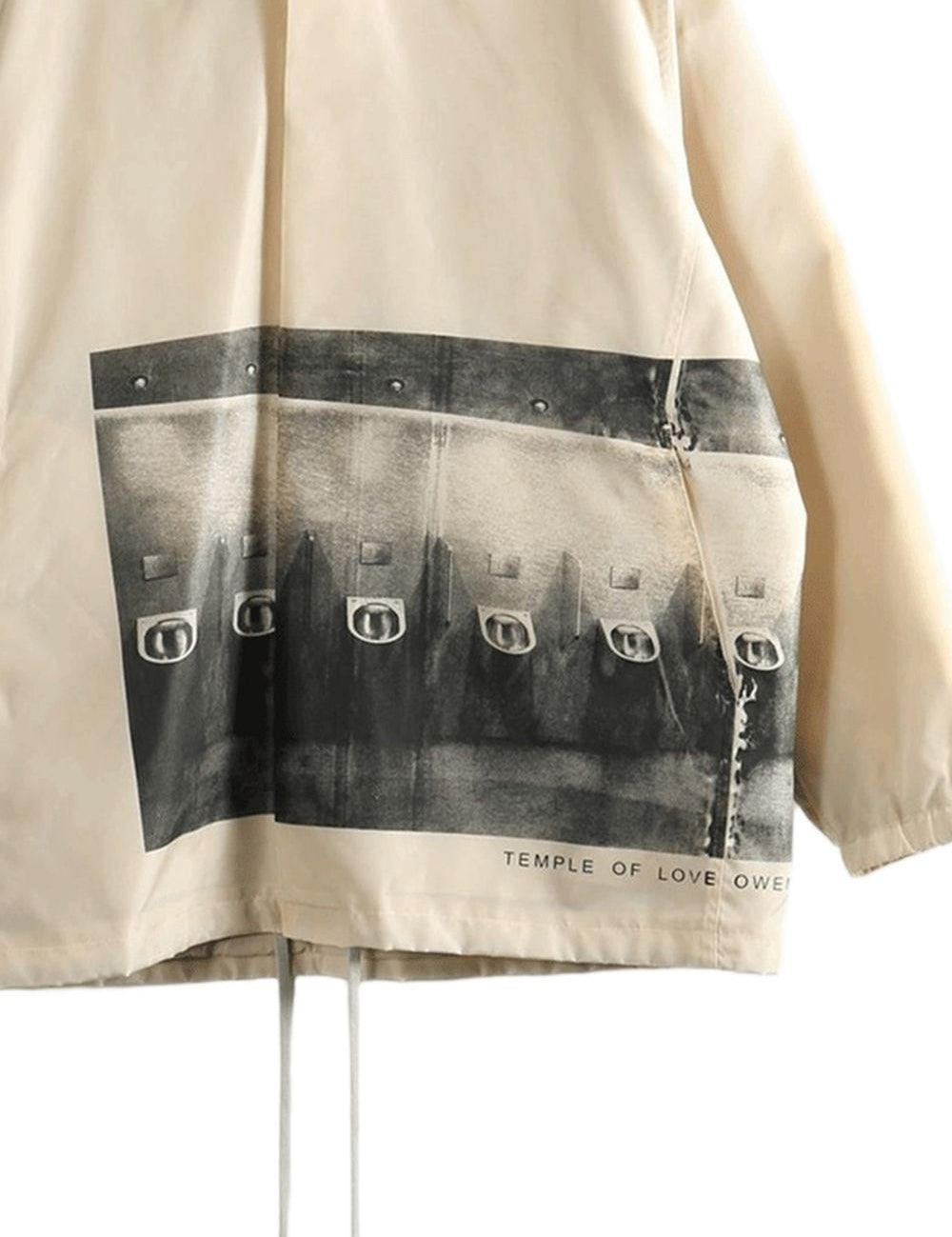 Giacca con cappuccio per tour del tempio in beige Rick owens - uomo 