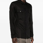 Camicia con tasche sul petto in nero Rick owens - uomo 
