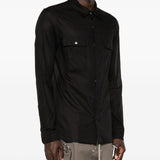 Camicia con tasche sul petto in nero Rick owens - uomo 