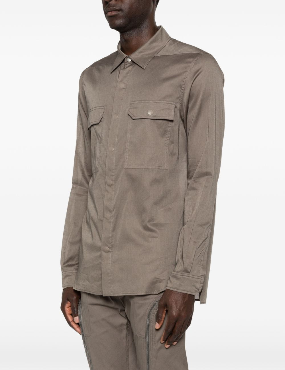 Camicia con tasche sul petto in marrone Rick owens - uomo 
