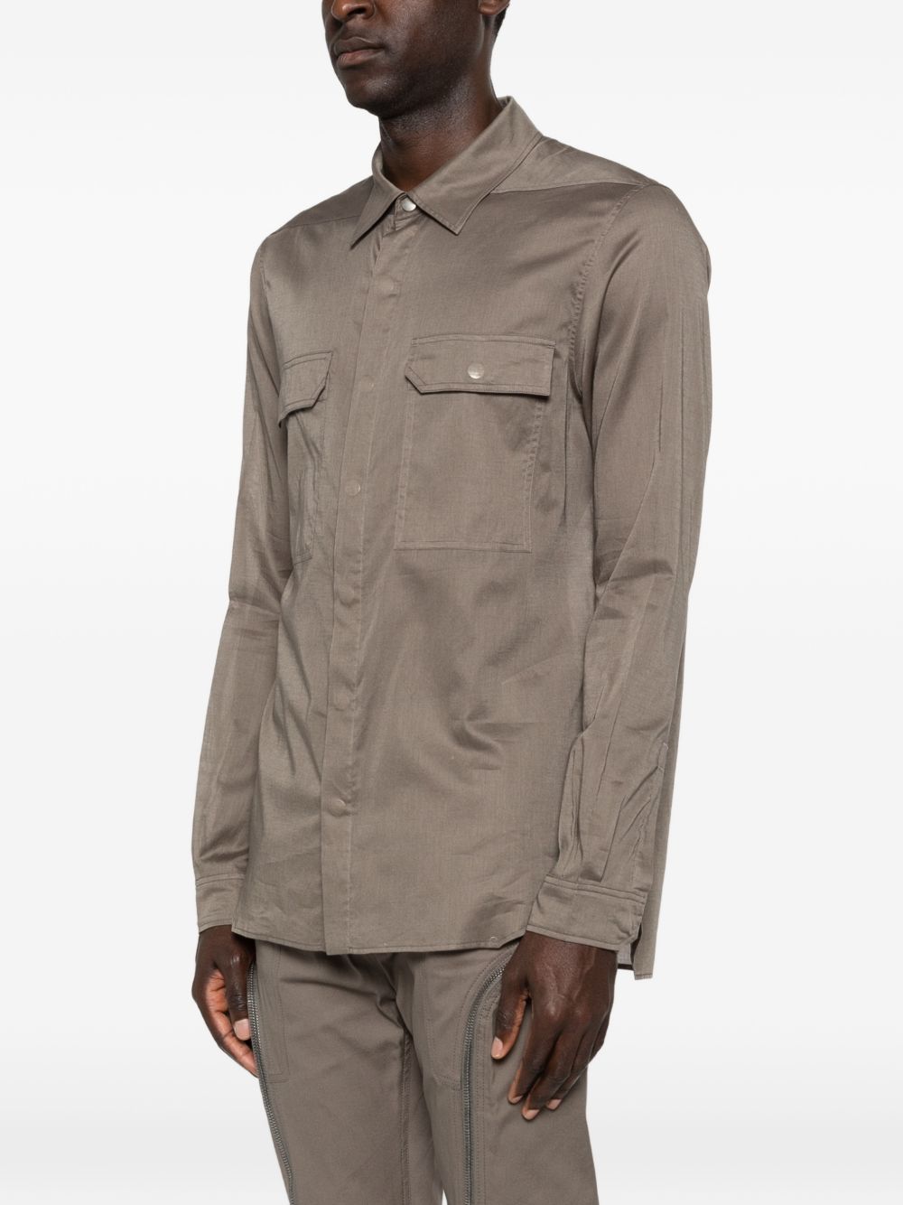 Camicia con tasche sul petto in marrone Rick owens - uomo 