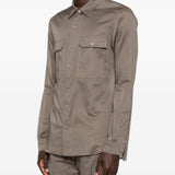 Camicia con tasche sul petto in marrone Rick owens - uomo 