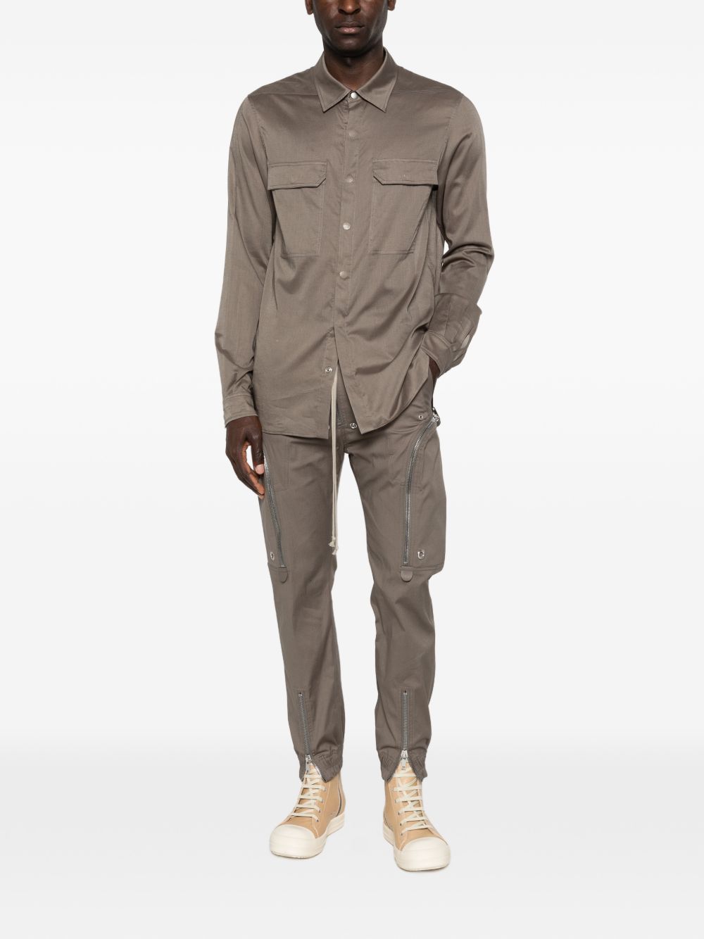 Camicia con tasche sul petto in marrone Rick owens - uomo 